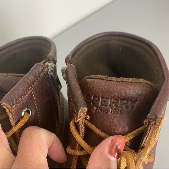 Sperry Womens Rubber Brown Black Waterproof Fall duck Boots 9 - Picture 10 of 10